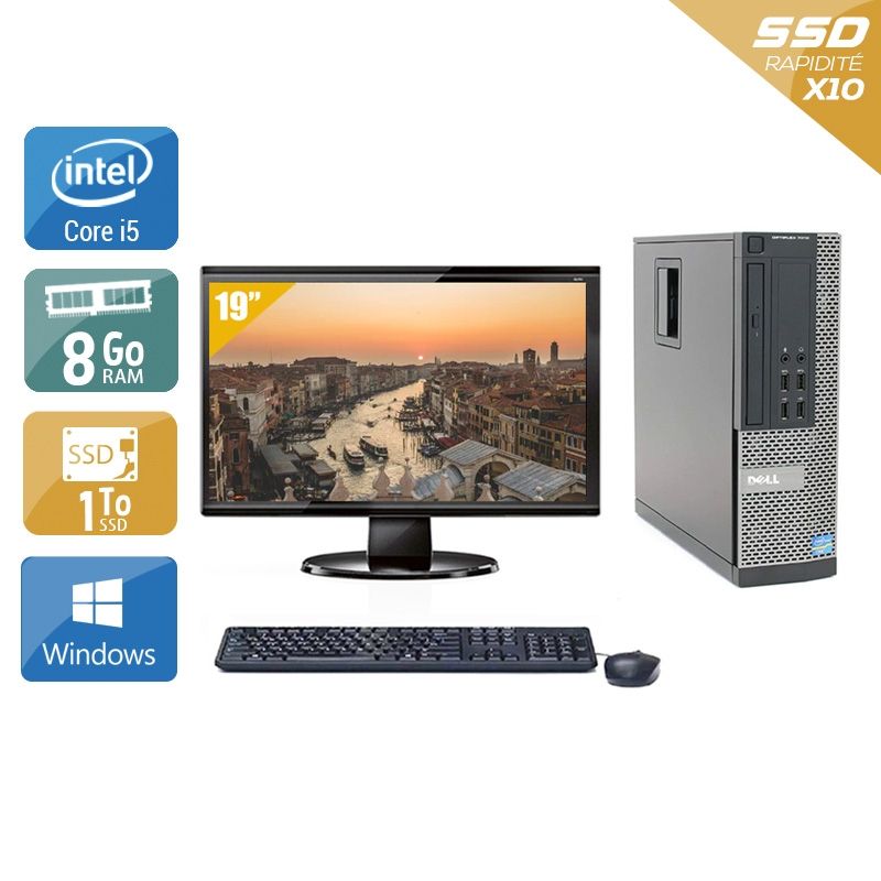 Dell Optiplex 7020 SFF i5 avec Écran 19 pouces 8Go RAM 1To SSD Windows 10