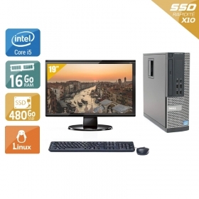 Dell Optiplex 7020 SFF i5 avec Écran 19 pouces 16Go RAM 480Go SSD Linux