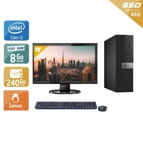 Dell Optiplex 7040 SFF i3 Gen 6 avec Écran 19 pouces 8Go RAM 240Go SSD Linux