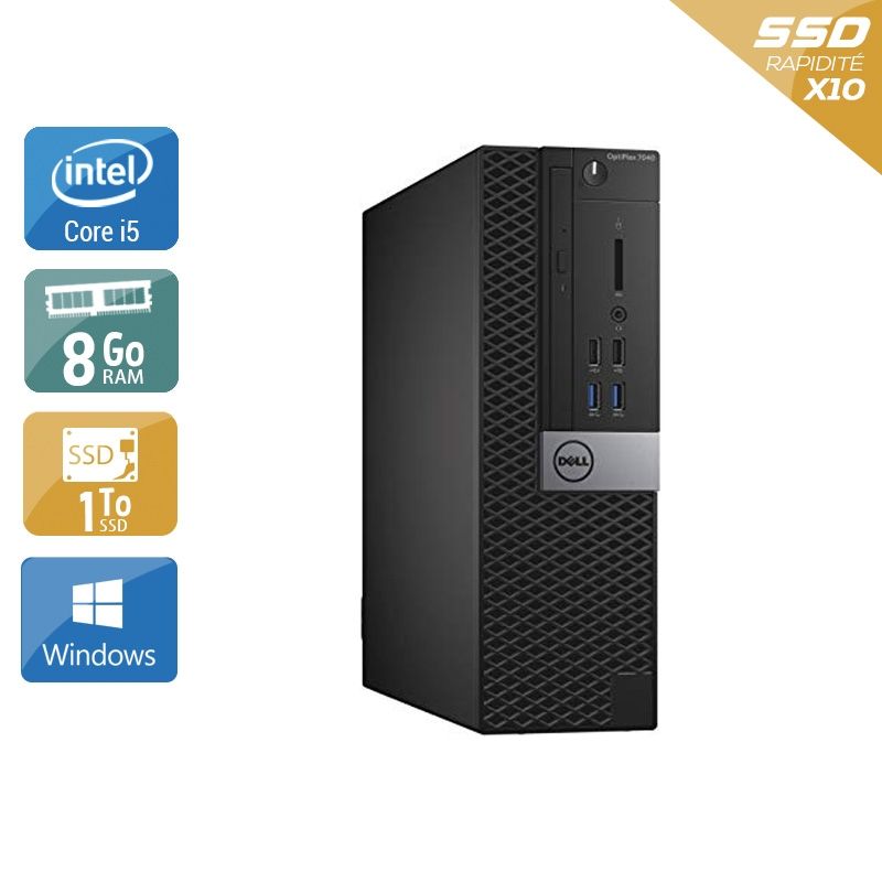 Dell Optiplex 7050 SFF i5 Gen 6 8Go RAM 1To SSD Windows 10