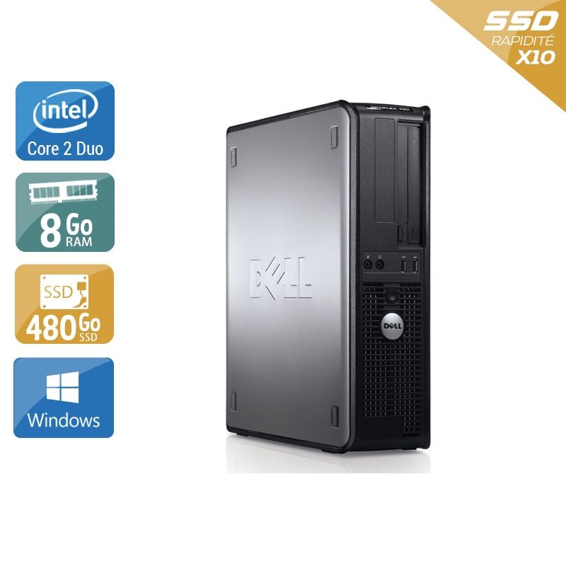 Dell Optiplex 760 Desktop Core 2 Duo 8Go RAM 480Go SSD Windows 10