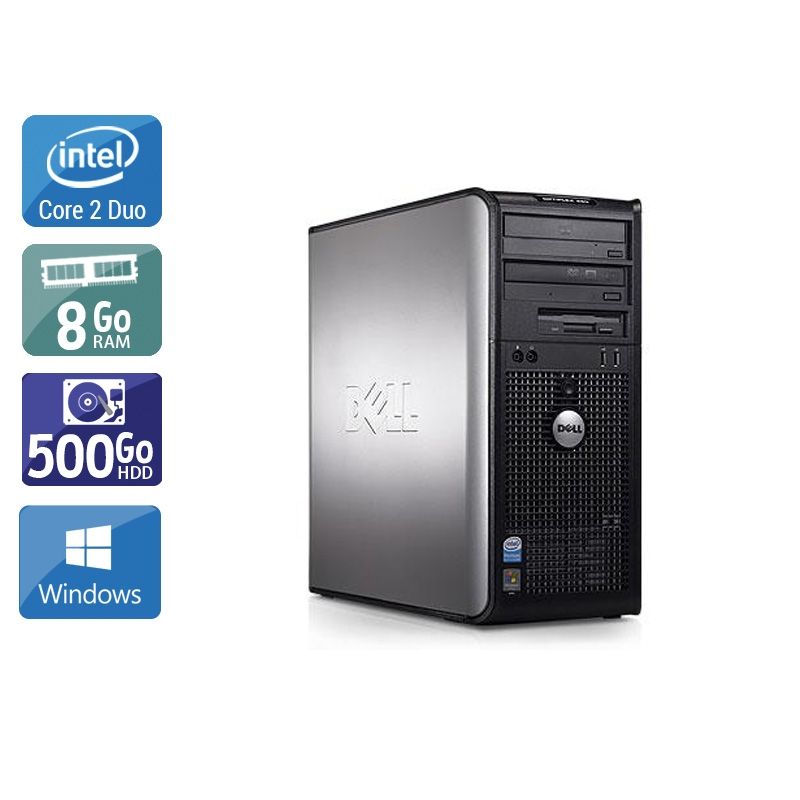 Dell Optiplex 760 Tower Core 2 Duo 8Go RAM 500Go HDD Windows 10