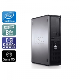 Dell Optiplex 780 Desktop Dual Core 8Go RAM 500Go HDD Sans OS