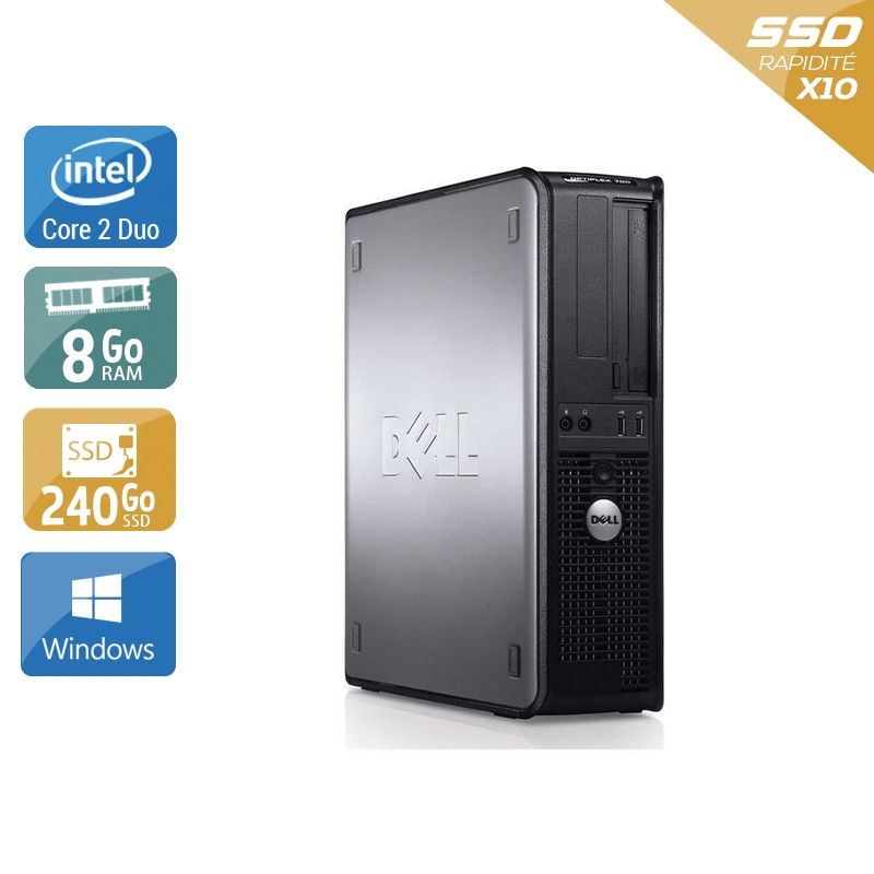 Dell Optiplex 780 SFF Core 2 Duo 8Go RAM 240Go SSD Windows 10