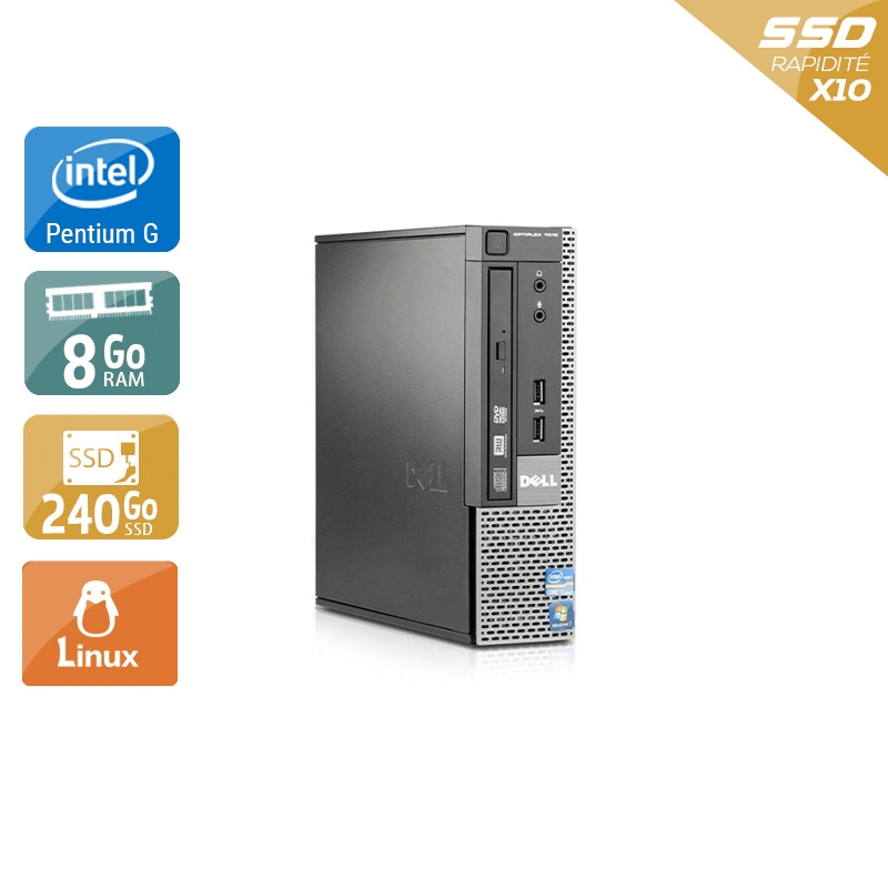Dell Optiplex 790 USDT Pentium G Dual Core 8Go RAM 240Go SSD Linux