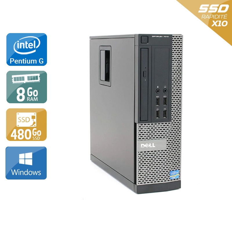 Dell Optiplex 790 SFF Pentium G Dual Core 8Go RAM 480Go SSD Windows 10