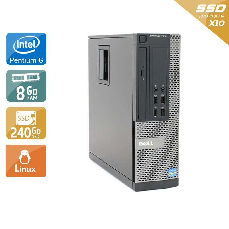 Dell Optiplex 790 SFF Pentium G Dual Core 8Go RAM 240Go SSD Linux