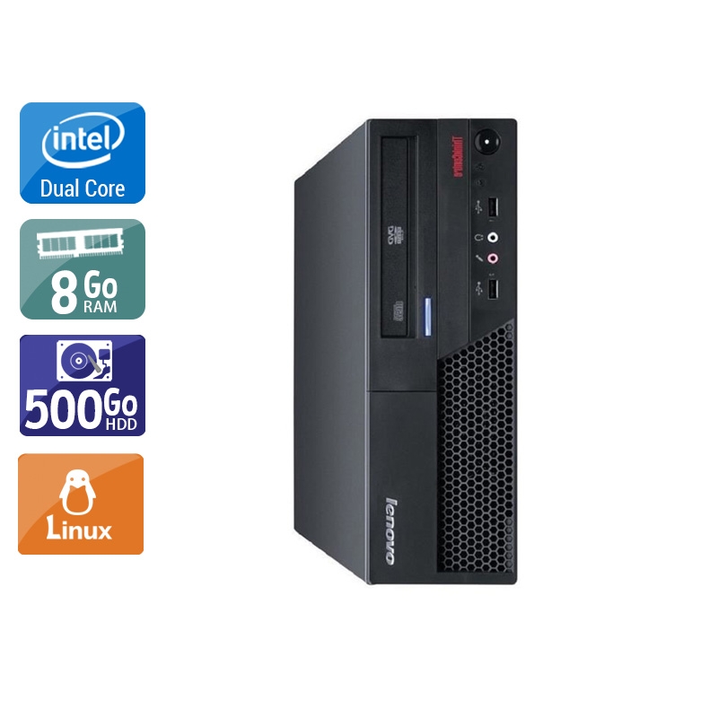 Lenovo ThinkCentre M58 SFF Dual Core - 8Go RAM 500Go HDD Linux  État correctOccasion certifiée reconditionnée Bon état -  reconditionné disponible sur Kiatoo