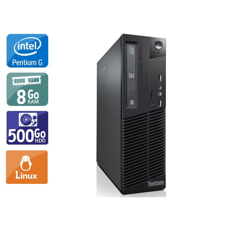 Lenovo ThinkCentre M73 SFF Pentium G Dual Core 8Go RAM 500Go HDD Linux