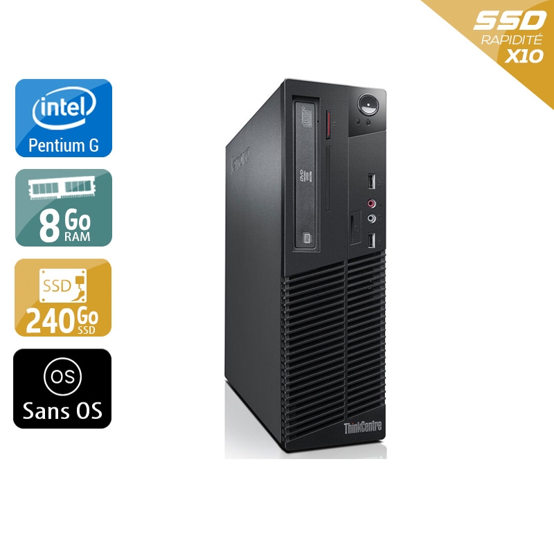 Lenovo ThinkCentre M73 SFF Pentium G Dual Core 8Go RAM 240Go SSD Sans OS