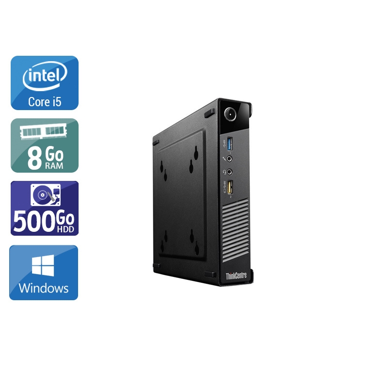 Lenovo ThinkCentre M73 Tiny i5 8Go RAM 500Go HDD Windows 10