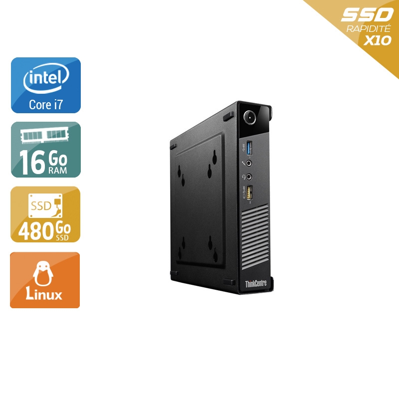 Lenovo ThinkCentre M73 Tiny i7 16Go RAM 480Go SSD Linux