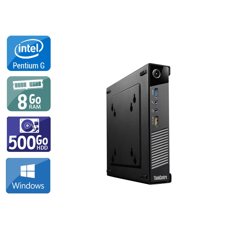 Lenovo ThinkCentre M73 Tiny Pentium G Dual Core 8Go RAM 500Go HDD Windows 10