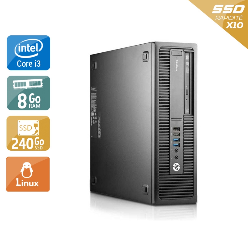 HP EliteDesk 800 G1 SFF i3 - 8Go RAM 240Go SSD Linux  Très bon étatOccasion certifiée reconditionnée Bon état -  reconditionné disponible sur Kiatoo