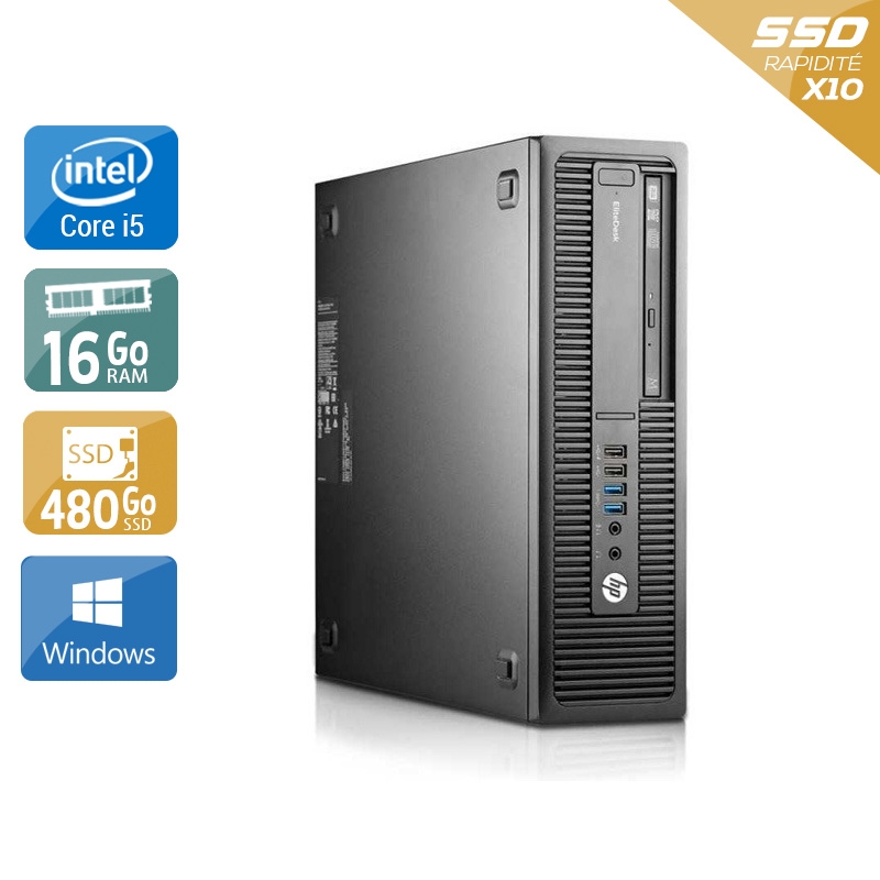 HP EliteDesk 800 G1 SFF i5 16Go RAM 480Go SSD Windows 10