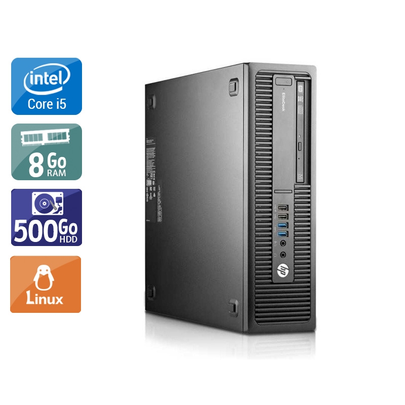 HP EliteDesk 800 G1 SFF i5 - 8Go RAM 500Go HDD Linux  Très bon étatOccasion certifiée reconditionnéeOccasion certifiée reconditionnée Bon état -  reconditionné disponible sur Kiatoo