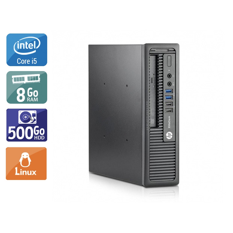 HP EliteDesk 800 G1 USDT i5 8Go RAM 500Go HDD Linux