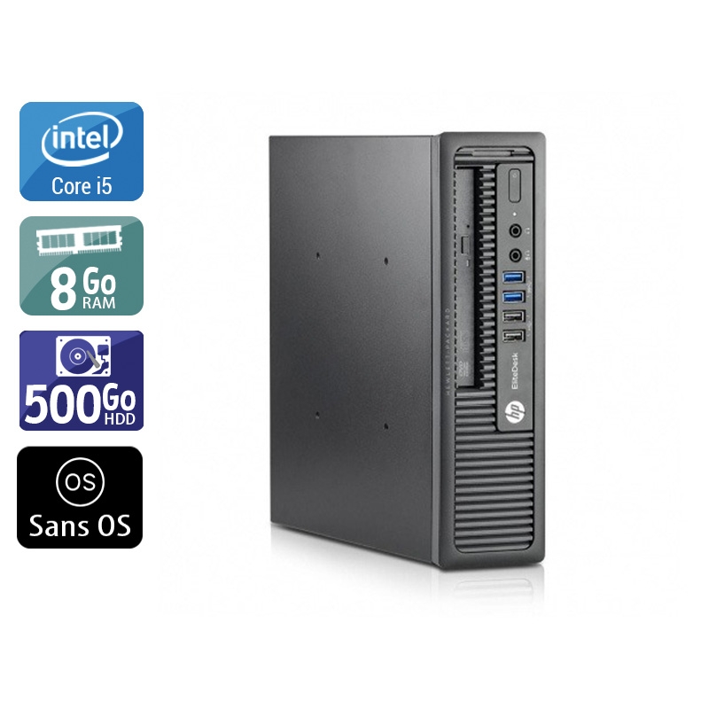 HP EliteDesk 800 G1 USDT i5 - 8Go RAM 500Go HDD Sans OS  Très bon étatOccasion certifiée reconditionnée Bon état -  reconditionné disponible sur Kiatoo