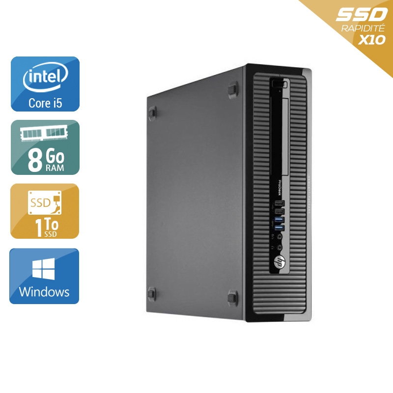 HP ProDesk 400 G1 SFF i5 8Go RAM 1To SSD Windows 10