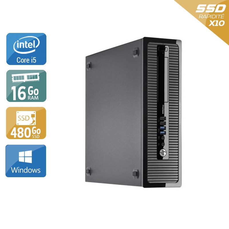 HP ProDesk 400 G1 SFF i5 16Go RAM 480Go SSD Windows 10