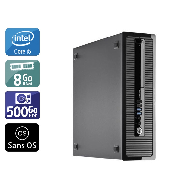 HP ProDesk 400 G1 SFF i5 - 8Go RAM 500Go HDD Sans OS  État correctOccasion certifiée reconditionnée Bon état -  reconditionné disponible sur Kiatoo