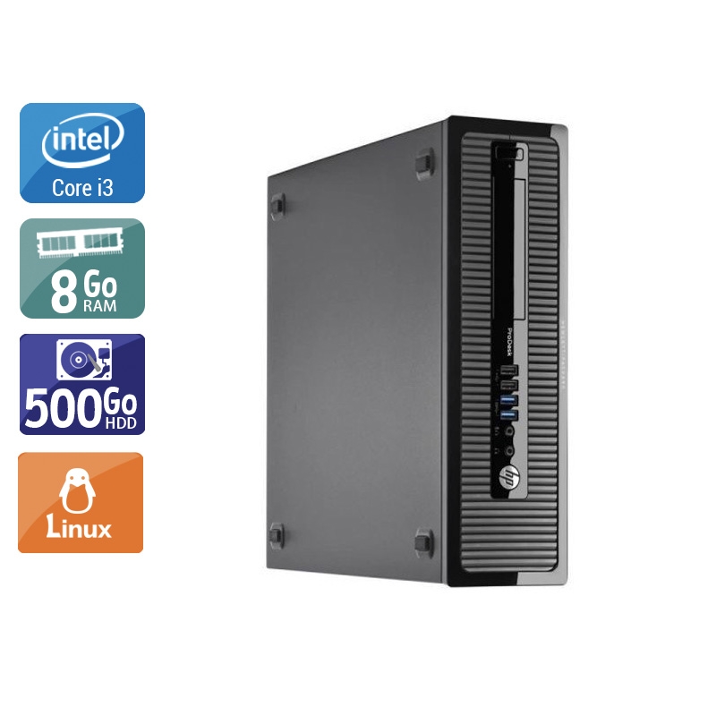 HP ProDesk 400 G2 Tower i3 8Go RAM 500Go HDD Linux