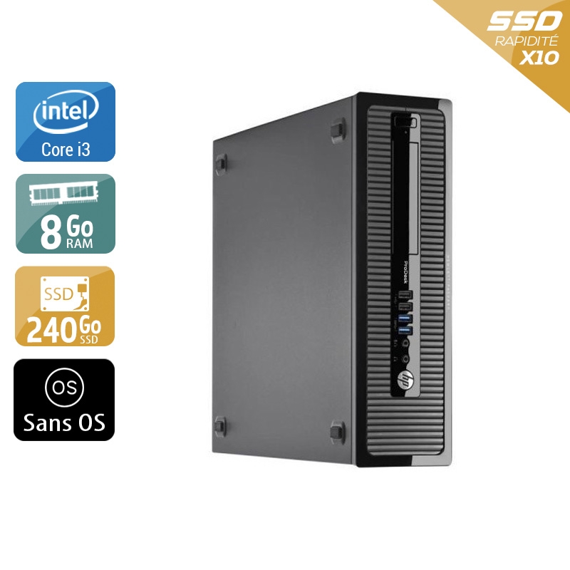 HP ProDesk 400 G2 Tower i3 - 8Go RAM 240Go SSD Sans OS  Bon étatOccasion certifiée reconditionnée Bon état -  reconditionné disponible sur Kiatoo