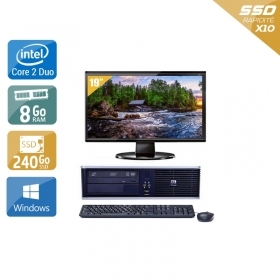 HP Compaq dc7800 SFF Core 2 Duo avec Écran 19 pouces 8Go RAM 240Go SSD Windows 10