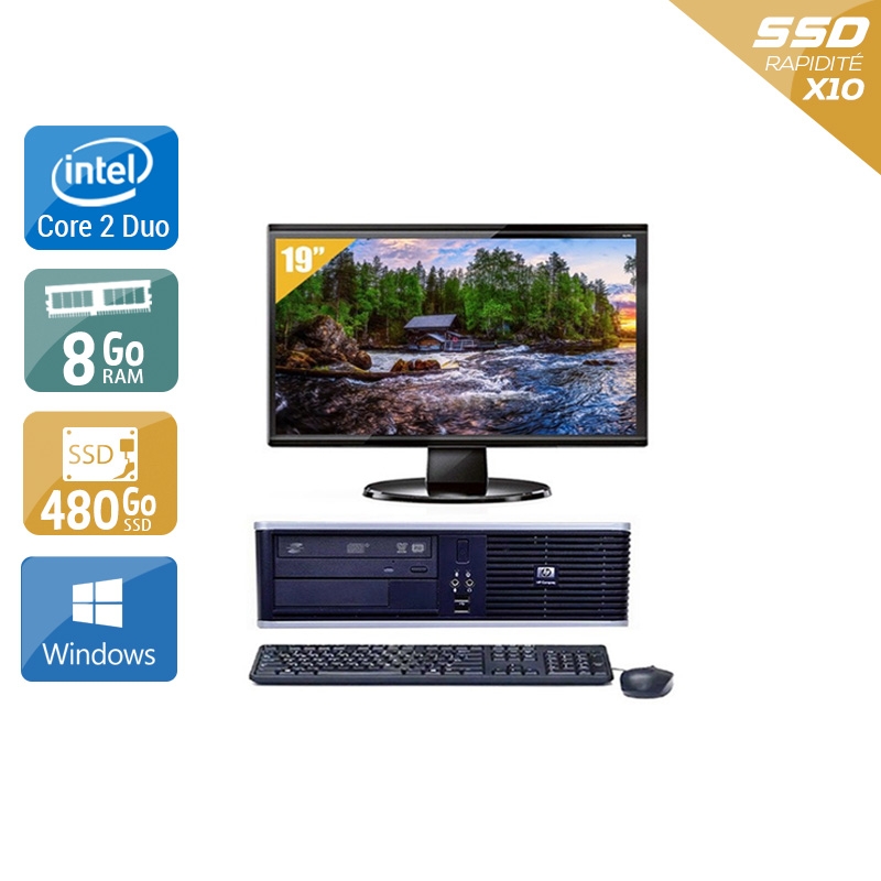 Acheter HP Compaq dc7800 SFF Core 2 Duo + Écran - 19'' 8Go RAM 480Go SSD Windows 10 Très bon étatOccasion certifiée reconditionnée Bon état - 307,50 € HP Compaq dc7800 SFF Core 2 Duo + Écran - 19'' 8Go RAM 480Go SSD Windows 10 Très bon étatOccasion certifiée reconditionnée Bon état - reconditionné disponible sur Kiatoo