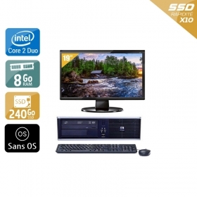 HP Compaq dc7800 SFF Core 2 Duo avec Écran 19 pouces 8Go RAM 240Go SSD Sans OS