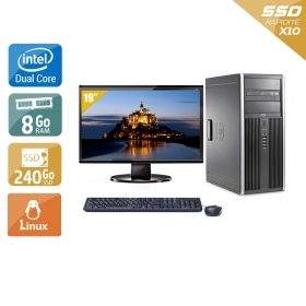 HP Compaq dc7800 Tower Dual Core avec Écran 19 pouces 8Go RAM 240Go SSD Linux