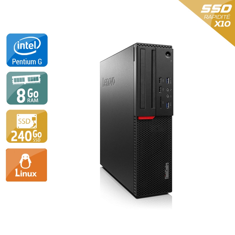 Lenovo ThinkCentre M700 SFF Pentium G Dual Core Gen 6 8Go RAM 240Go SSD Linux