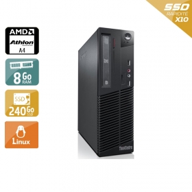 Lenovo ThinkCentre M78 SFF AMD A4 8Go RAM 240Go SSD Linux