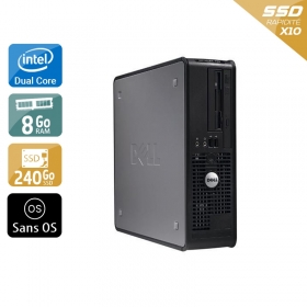 Dell Optiplex 760 SFF Dual Core 8Go RAM 240Go SSD Sans OS