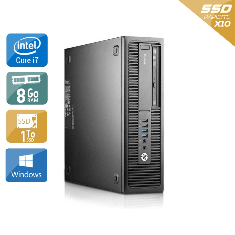 HP EliteDesk 800 G1 SFF i7 - 8Go RAM 1To SSD Windows 10  Très bon étatOccasion certifiée reconditionnée Bon état -  reconditionné disponible sur Kiatoo