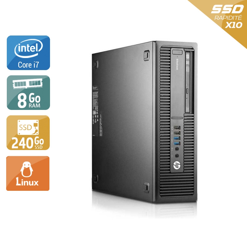 HP EliteDesk 800 G2 SFF i7 Gen 6 8Go RAM 240Go SSD Linux