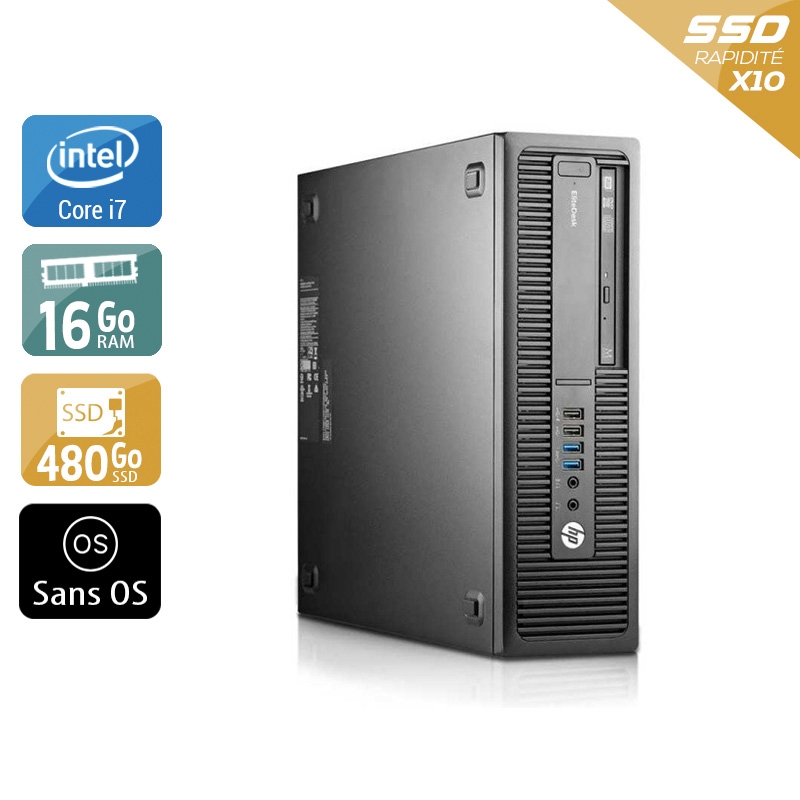 HP EliteDesk 800 G2 SFF i7 Gen 6 16Go RAM 480Go SSD Sans OS