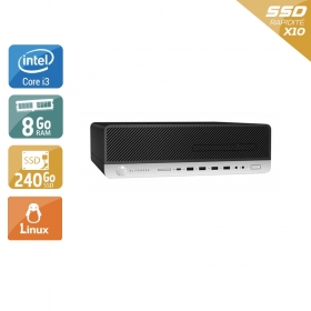 HP EliteDesk 800 G3 SFF i3 Gen 7 8Go RAM 240Go SSD Linux