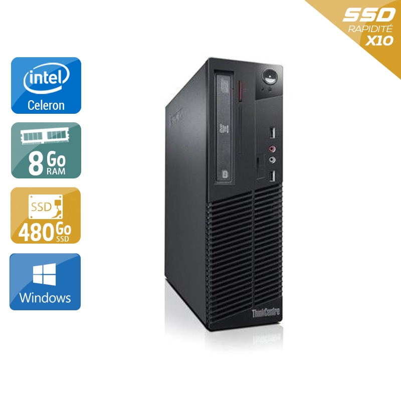 Lenovo ThinkCentre M71 SFF Celeron Dual Core 8Go RAM 480Go SSD Windows 10