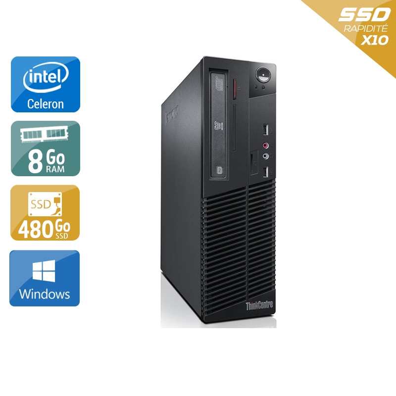 Lenovo ThinkCentre M73 SFF Celeron Dual Core - 8Go RAM 480Go SSD Windows 10  Très bon étatOccasion certifiée reconditionnée Bon état -  reconditionné disponible sur Kiatoo
