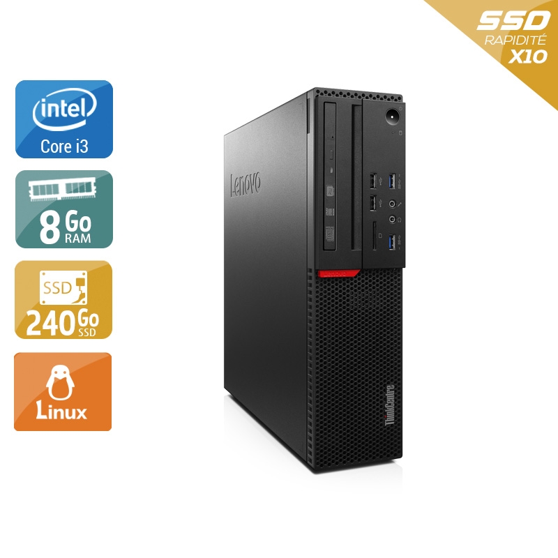Lenovo ThinkCentre M800 SFF i3 Gen 6 - 8Go RAM 240Go SSD Linux  Très bon étatOccasion certifiée reconditionnée Bon état -  reconditionné disponible sur Kiatoo