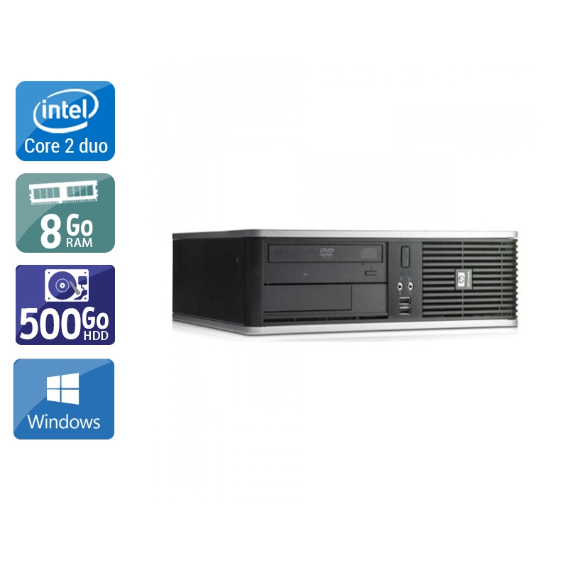 HP Compaq dc7900 SFF Core 2 Duo - 8Go RAM 500Go HDD Windows 10  État correctOccasion certifiée reconditionnée Bon état -  reconditionné disponible sur Kiatoo