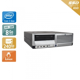 HP Compaq dc7700 SFF Core 2 Duo 8Go RAM 240Go SSD Linux