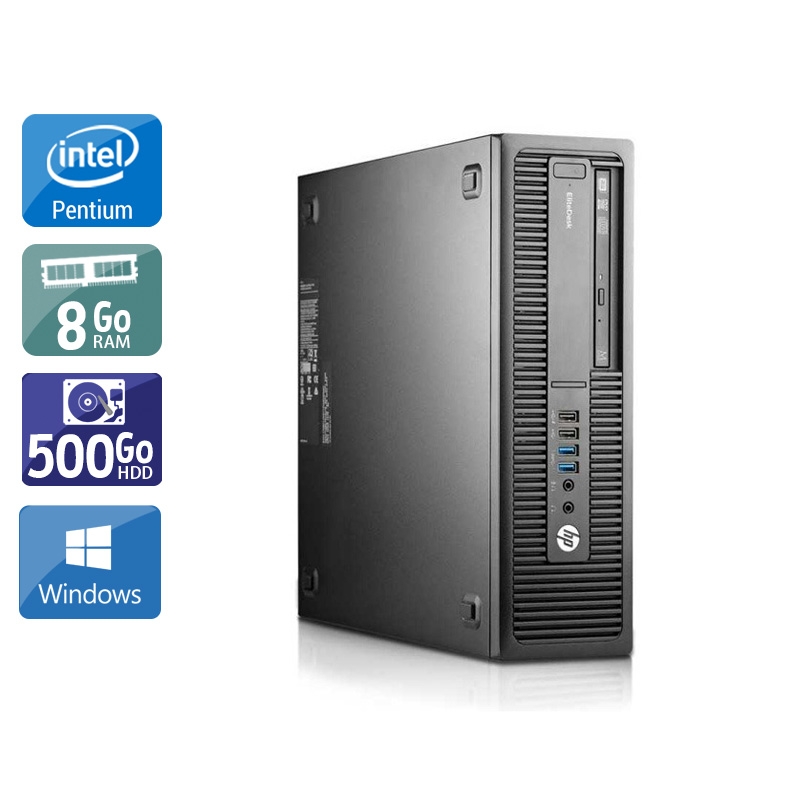 HP EliteDesk 800 G1 SFF Pentium G Dual Core 8Go RAM 500Go HDD Windows 10