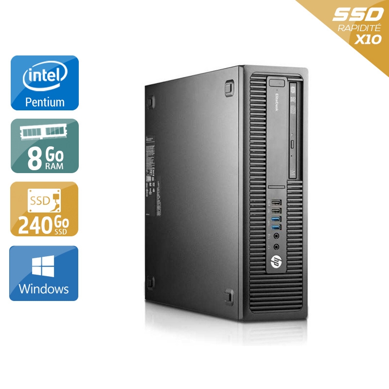 HP EliteDesk 800 G1 SFF Pentium G Dual Core 8Go RAM 240Go SSD Windows 10