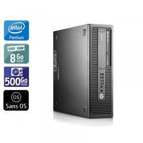 HP EliteDesk 800 G1 SFF Pentium G Dual Core 8Go RAM 500Go HDD Sans OS