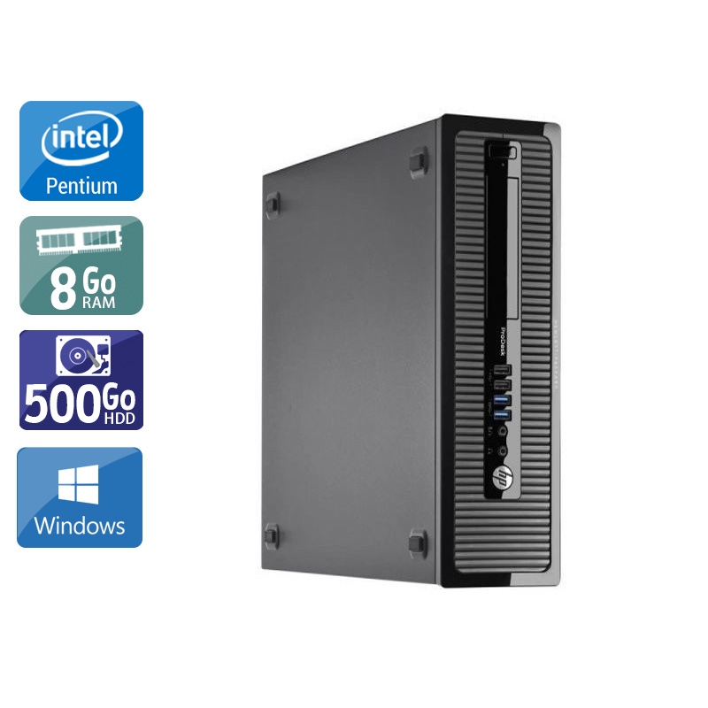HP ProDesk 400 G1 SFF Pentium G Dual Core 8Go RAM 500Go HDD Windows 10