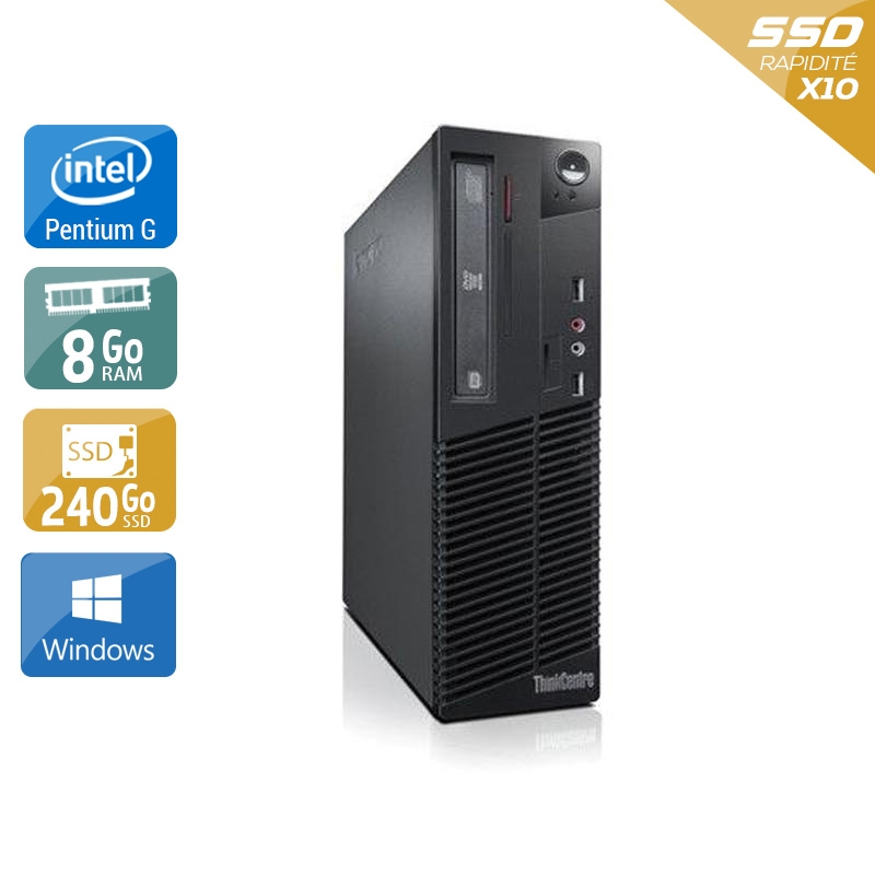 Lenovo ThinkCentre M72E SFF Pentium G Dual Core 8Go RAM 240Go SSD Windows 10