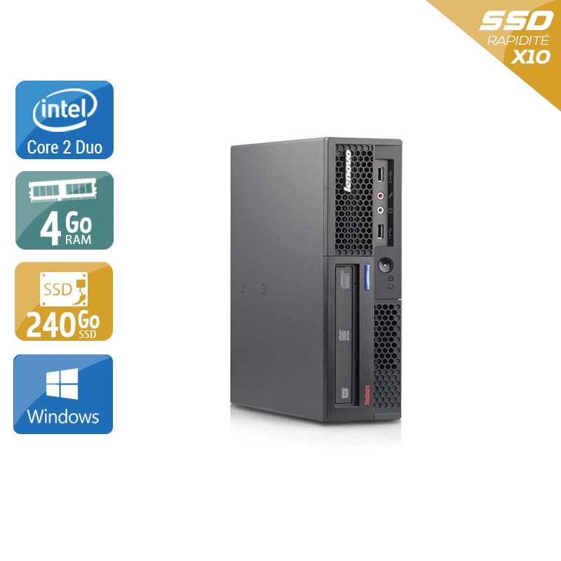 Lenovo ThinkCentre M58 USFF Core 2 Duo - 4Go RAM 240Go SSD Windows 10  Très bon étatOccasion certifiée reconditionnée Bon état -  reconditionné disponible sur Kiatoo