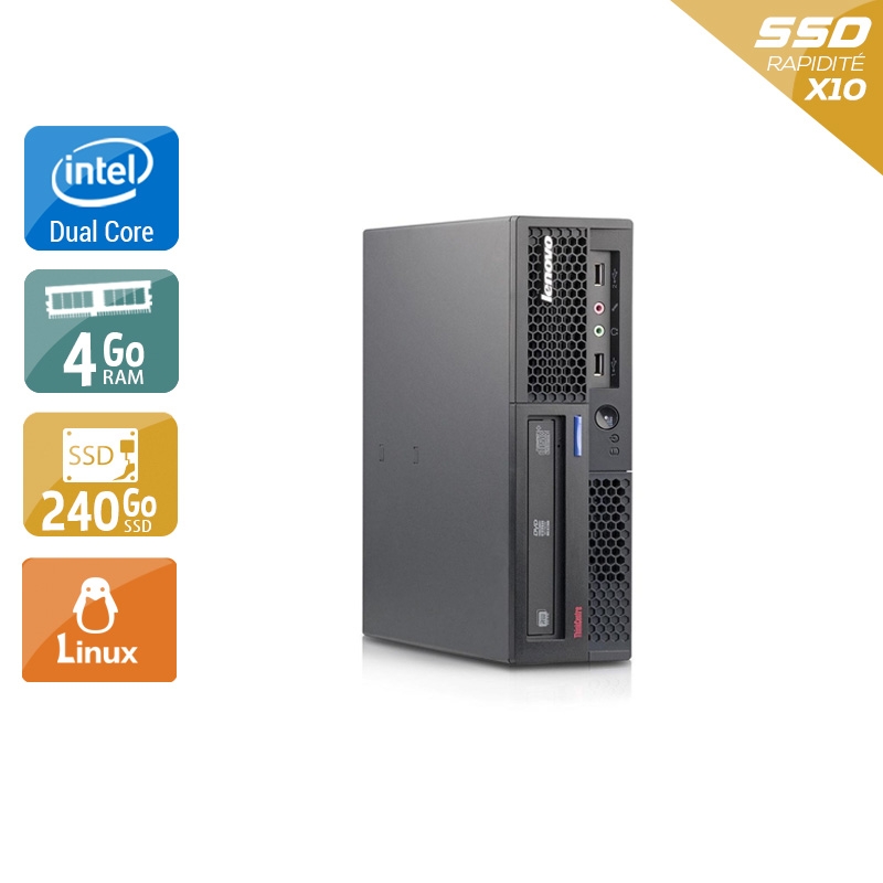 Lenovo ThinkCentre M58 USFF Dual Core - 4Go RAM 240Go SSD Linux  Bon étatOccasion certifiée reconditionnée Bon état -  reconditionné disponible sur Kiatoo